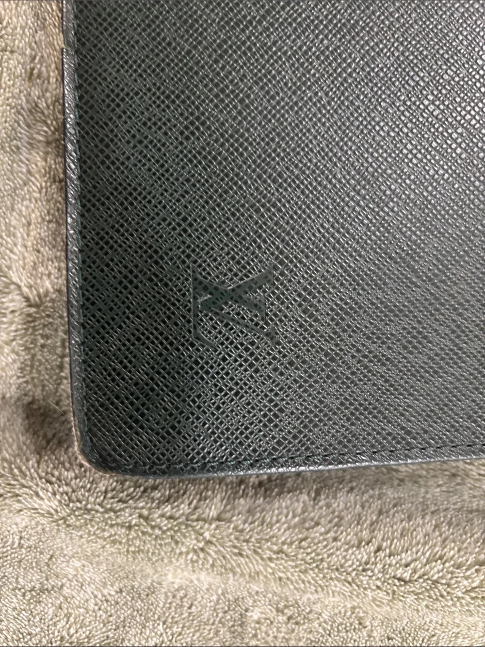 Louis Vuitton Dark Green Leather Briefcase with Gold Hardware